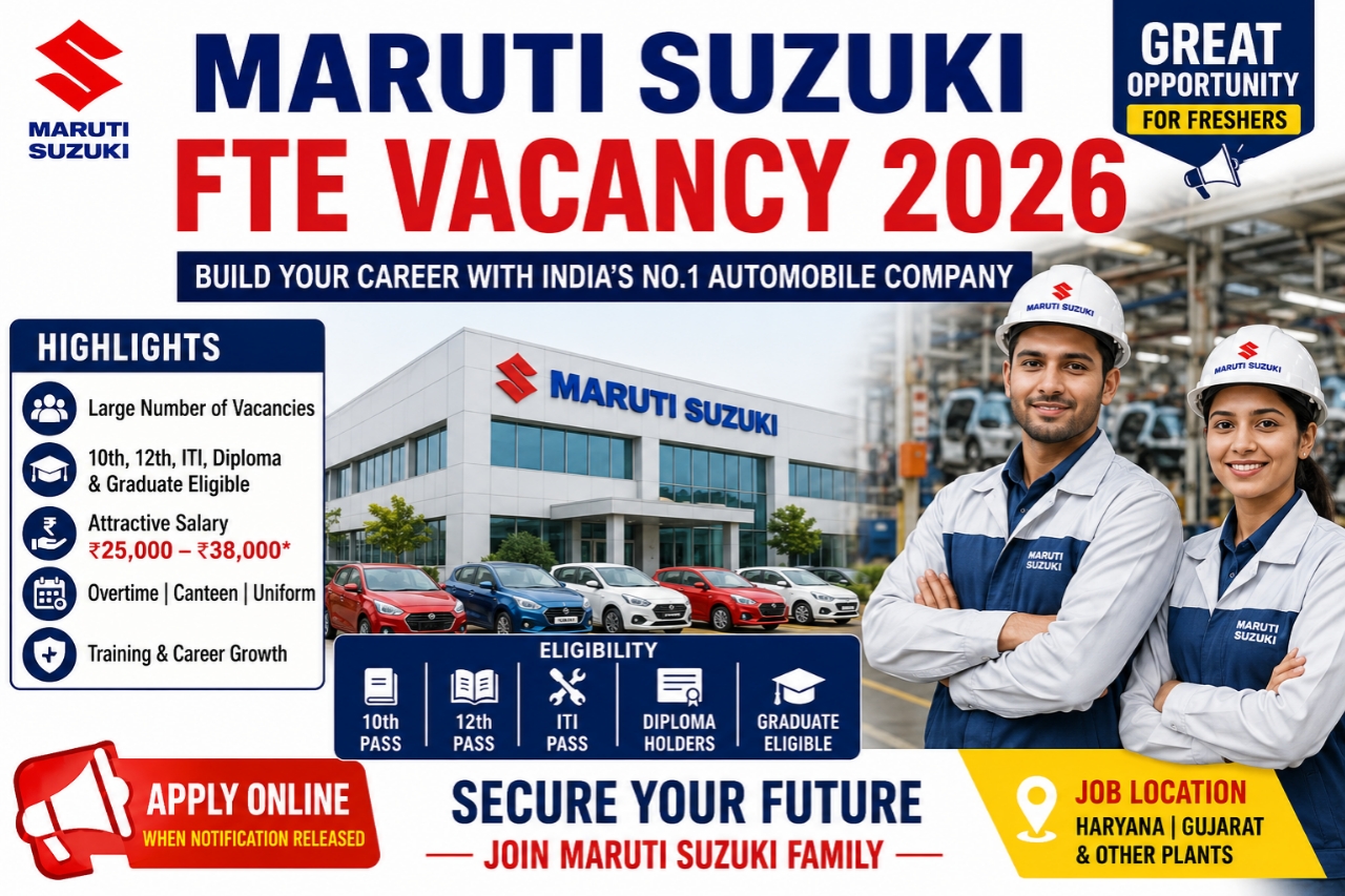 Maruti Suzuki FTE Vacancy 2026