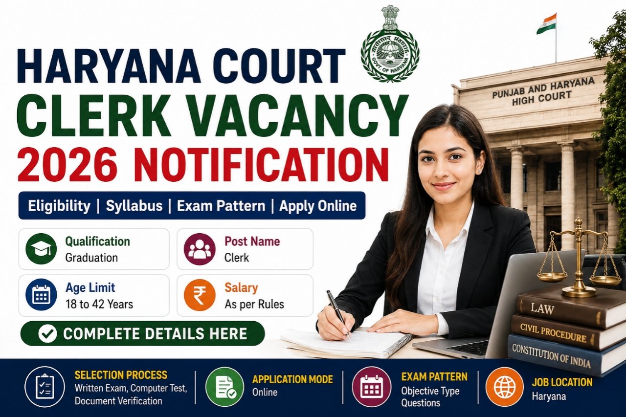 Haryana Court Clerk Vacancy 2026